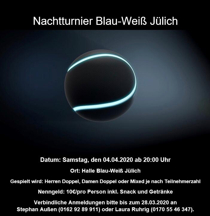 2. Nachtturnier am 04.04.2020 2. Nachtturnier am 04.04.2020