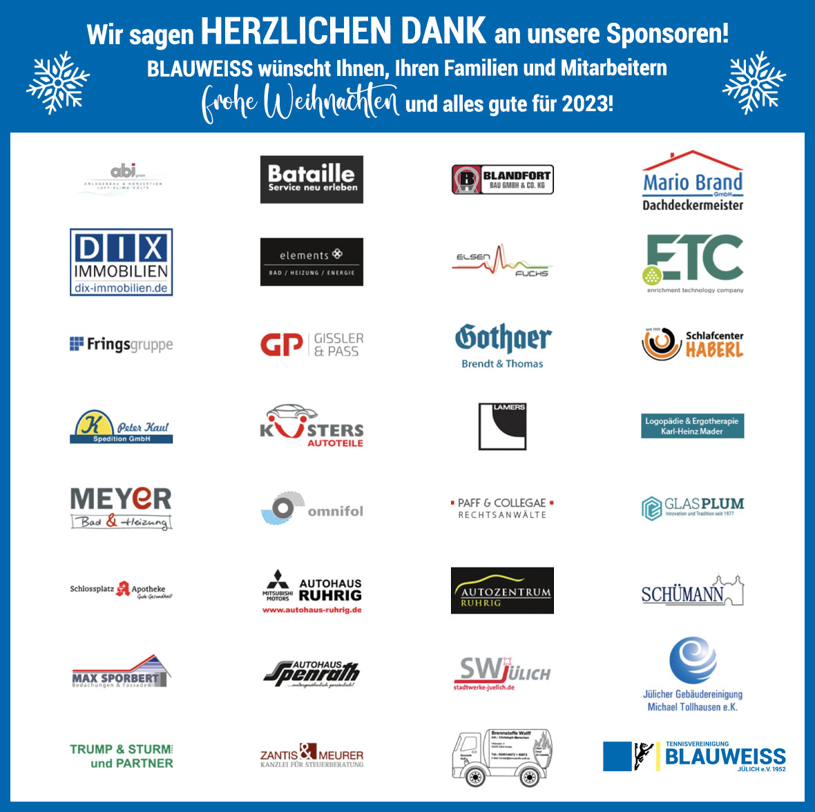 Ein herzliches DANKESCHÖN an unsere Sponsoren, Partner und Freunde!