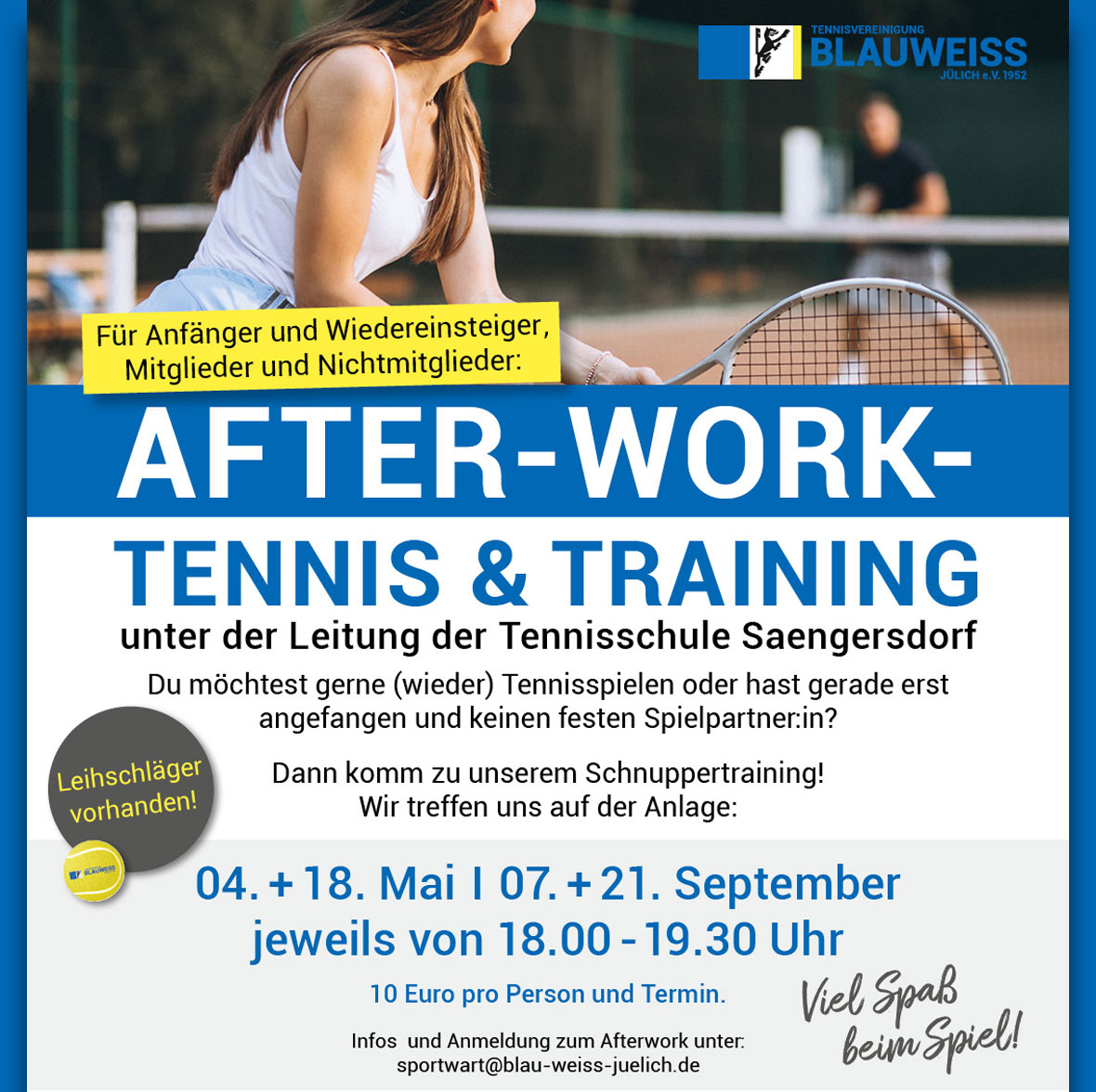After-Work Tennis und Training