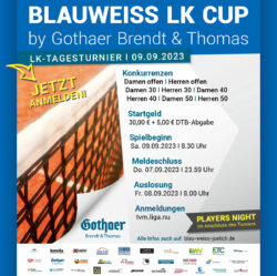Plakat BLAUWEISS LK Cup by Gothaer Brandt & Thomas